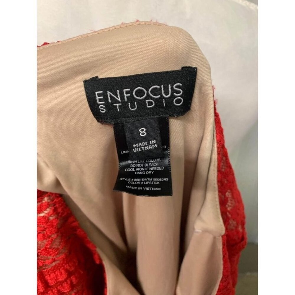 Enfocus Dress Business Casual Boho Whimsigoth Y2K Lined Lace Red Size 8 Women's - Picture 4 of 5